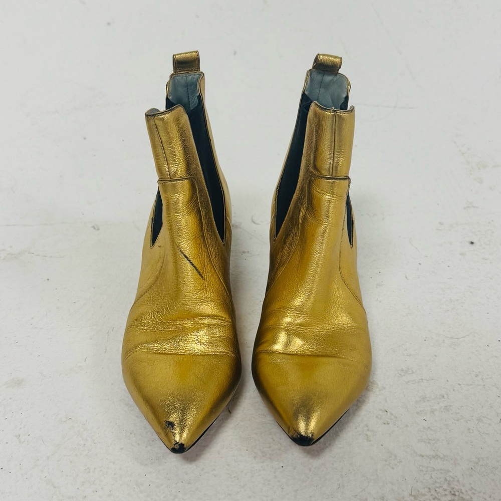 Marc Jacobs Gold Leather Ankle Boots